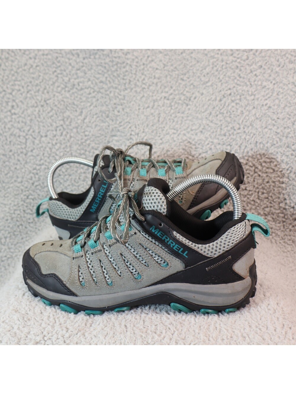 Merrell Crosslander 3 Suede Gray Teal Women sz 7 Trail Hike